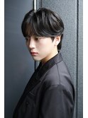 シースルーマッシュ　センターパート　韓国メンズカット　立川