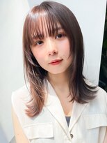ビーポッシュ ジャスパー店(Be Posh) 透明感カラーくびれレイヤー顔周りカットダブルカラー夏カラー