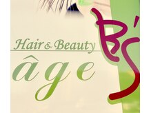 《Hair&Beauty B's age》の看板が目印です☆