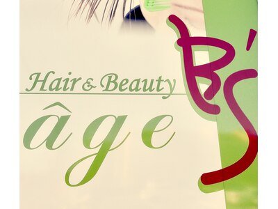 《Hair&Beauty B's age》の看板が目印です☆