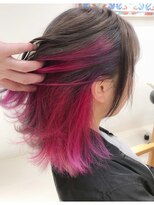 デイズ(days)&nbsp;ピンクインナーカラー☆アッシュグレーブリーチWカラー