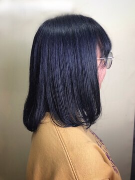ヘアサロンM 新宿 デザインカラー/厚めバング/ローライト/スリークボブ
