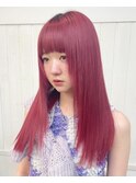 チェリーピンク ピンクピンク ケアブリーチ 派手カラー
