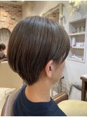 【耳掛けショート×ミントベージュ】/大人女子＠20代30代40代
