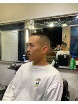 メリケンバーバーショップ フクオカ(MERICAN BARBERSHOP FUK)&nbsp;ハイライトマッシュパーマウルフアッシュブラック