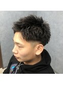 黒髪×アップバングショート