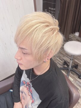 ヘアー リードレス(hair Re:dress) メンズヘアハイトーンダブルカラーホワイトブロンド20代30代40代