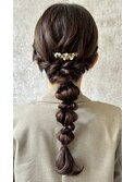 結婚式お呼ばれ編みおろし／ヘアセット/ふわふわ/アレンジ