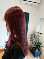 シエリヘアーデザイン(SIERI HAIR DESIGN)&nbsp;レッド系カラーが可愛いストレートロング