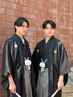 【メンズ和装】晴れの日に★ 紋付袴レンタル+着付け+小物