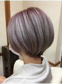 【グラデーション】ショートボブ【ピンクシルバー】