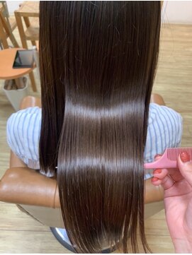 アグランテトラ 野田阪神店(a Gland tetra) 触りたくなる美髪☆大人可愛い透け感ベージュ　ストレートロング