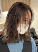 ミルクティハイライトレイヤーフェイスレイヤーミディアム大人