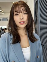 コート 表参道(Cote)&nbsp;くびれミディ★斜めバング/グレージュカラー/シルキーベージュ