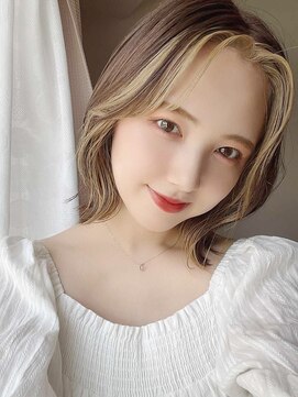 ロンドワン 三宮元町(Lond one) ボブ×インナーカラー/イヤリングカラー☆ブリーチ/ハイトーン