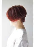 ハンサムショート_インナーカラー_前下がりショート