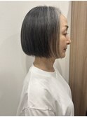 黒髪/ボブルフ/ネビージュ/小顔/ワンレン/池袋/髪質改善/前髪