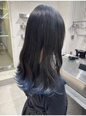 グラデーションカラー　エンドカラー　ブルーカラー　裾カラー