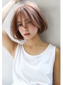 【Blanc】大人ボブ＿レイヤーボブ＿ピンクベージュ
