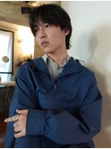 メンズボブウルフメンズミディアムレイヤーカットメンズウルフ