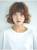天神大名顔周りレイヤーカットミディアムボブタッセルボブパーマ