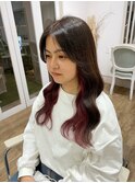 【インナーカラー】ピンクベージュ
