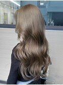 オリーブグレー暗めカラーレイヤーカット黒髪韓国ヘア髪質改善