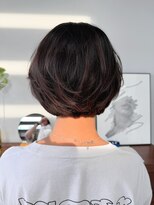 ヘアー アイス 御器所本店(HAIR ICI) カット+ショートレイヤーボブパーマ+暗髪透明感カラー