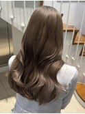 ブリーチ無しカラー/ブラウン/艶髪/グレージュ