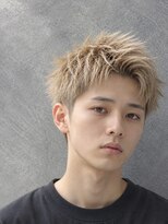 クレオ 福大通り店(CREO)&nbsp;アップバングWカラー束感20代30代ブリーチカラーメンズ