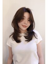 ベル 銀座並木通り店(Belle)&nbsp;ミディアムレイヤー 小顔カット×くすみベージュ
