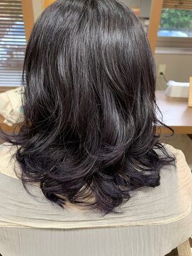 プレッソヘアー Presso hair エアーウェーブと濃い紫カラー