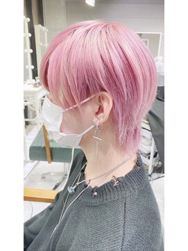 デイズ(days) 【DAYS原宿】ホワイトピンク　マッシュウルフ　メンズカット