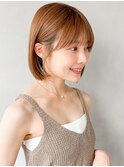 前髪こなれミディモテ髪斜めバングセミディ愛されボブウルフ