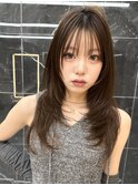 韓国ヘアーハッシュカットレイヤーカットグレージュブリーチ無し