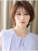 艶感オレンジベージュイメチェンミニウルフカットY浦和30代40代