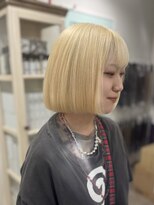 アルファバイオリカ(ALPHA by ORIKA)&nbsp;ブリーチ2回でブロンドヘア!!×ボブhair