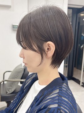 メルバイグラフ 梅田(mel by GRAFF) ショートカットxひし形ショートボブ×前髪あり20代30代40代