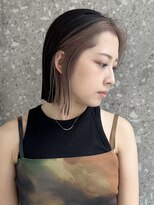 サンクマーケット 渋谷(cinq MARKET)&nbsp;渋谷タッセルボブ切りっぱなしボブインナーカラーケアブリーチ◆