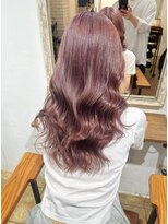 ミモザワークス ヘアアレンジ ピンクラベンダー ブリーチカラー