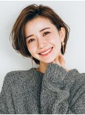 ショートカット20代30代40代前髪あり面長丸顔ショートボブ