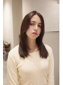 顔周りレイヤーカットくびれヘアミルクティーベージュカラー韓国