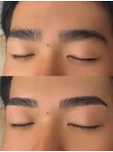 自然なアーチ眉×毛流れ補正