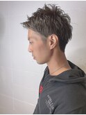 アップバング☆シルバーアッシュショート