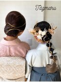 小学校卒業式☆親子で金箔水引アレンジスタイル☆