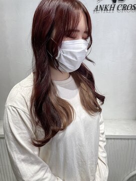 アンク クロス 池袋北口店(ANKHCROSS) 《アンククロス　岩本》インナーカラー　ピンク　ベージュ