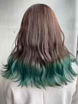 ゲーム 吉祥寺店(GAME)&nbsp;ダブルカラーグラデーショングリーンベージュケアブリーチロング