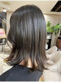 観光風外ハネくびれスタイル【アッシュマットブラウンカラー】