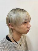 マッシュウルフ/ブロンド/外国人風カラー/シースルーバング