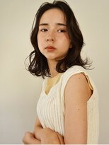 ウェルク(welc) 黒髪グレーベージュレイヤーロング前髪パーマアッシュブラック